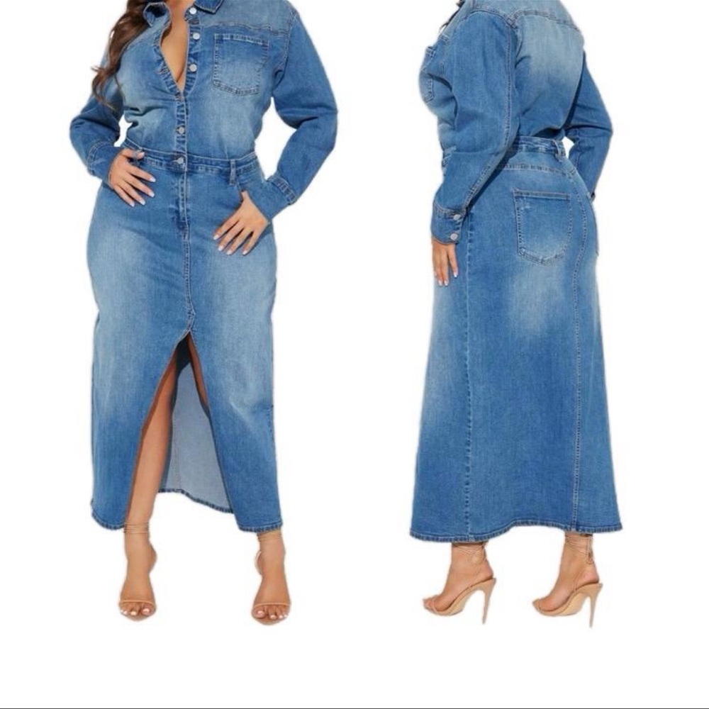 Stylish Blue Denim Maxi Dress